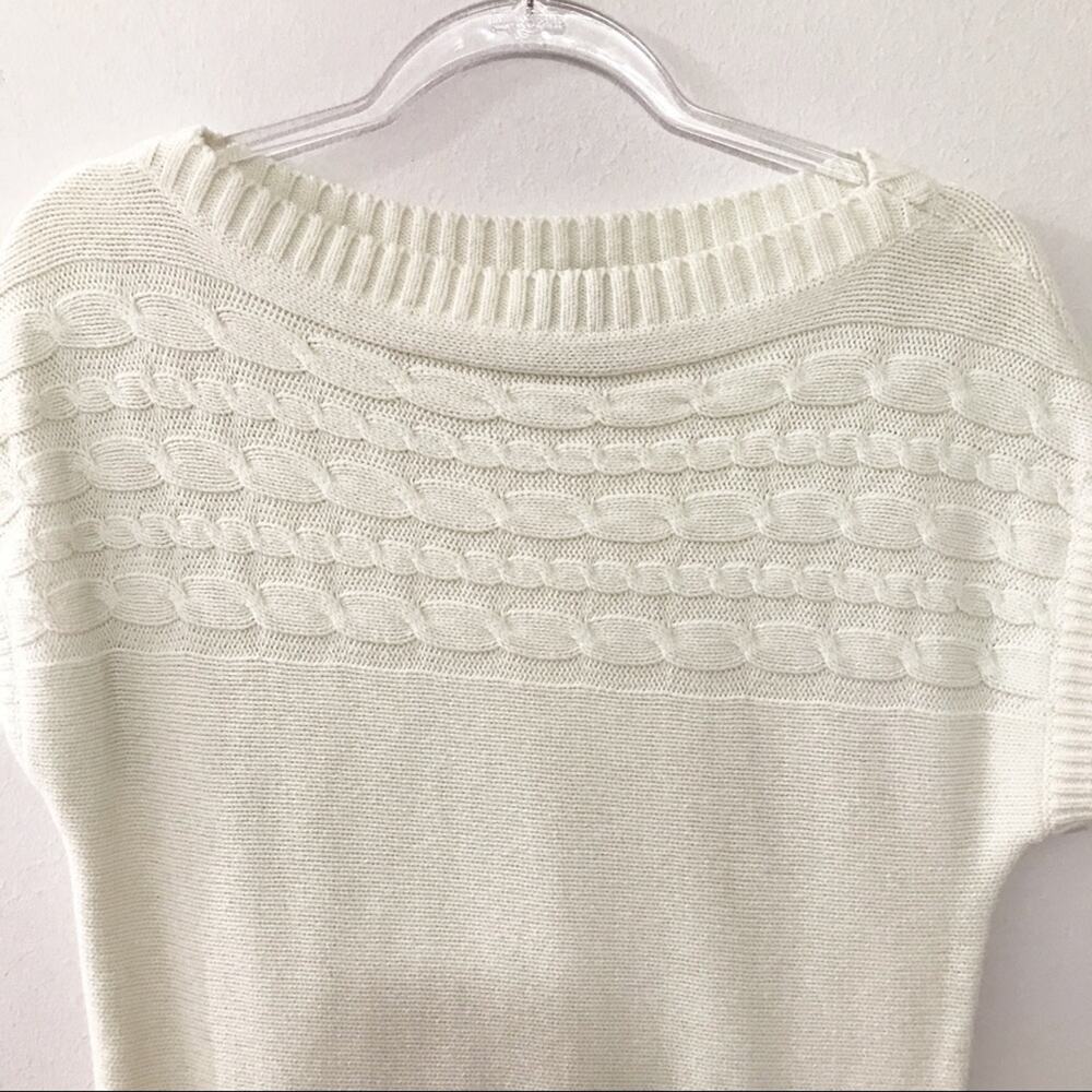 Takeout Cream / Ivory Cap Sleeve Sweater Tunic Top / Mini Dress XL - Picture 3 of 9